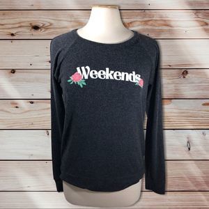 Chaser gray “Weekends” long sleeve top size MEDIUM